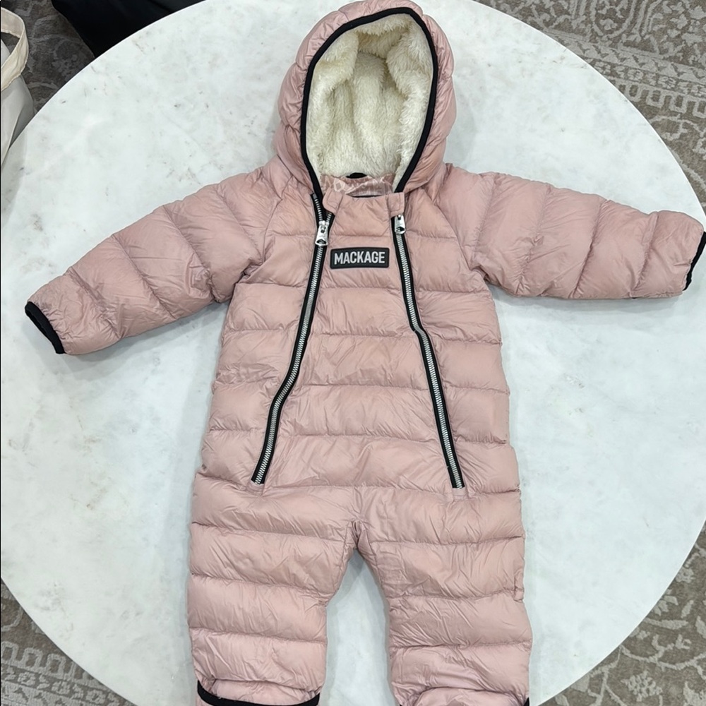 Mackage Kid's Bambi Recycled Quilted Snowsuit | 12 Months | Rose/Blush